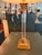 Neoclassical Mid 20th Century Crystal Column Table Lamp With Brass Accents For Sale - Image 3 of 4