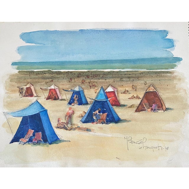 Moses Bagel Bahelfer, Polish French Judaica Watercolor Gouache Painting Original Bauhaus Yiddish Art For Sale