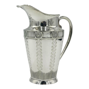 Antique Pitcher Silverplate Embossed French