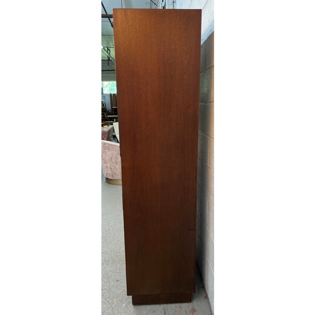 Mid 20th Century Mid-Century Walnut and Chrome Armoire Dresser by Directional, Attributed For Sale - Image 5 of 11