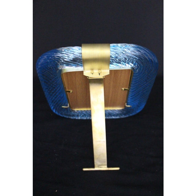 2000 - 2009 Sky Blue Twisted Photo Frame in Murano Glass and Brass, 2000 For Sale - Image 5 of 12