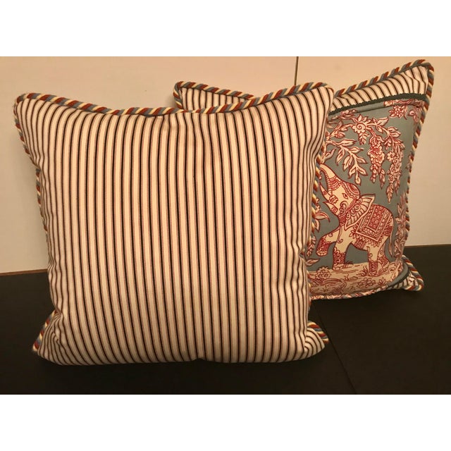 Chinoiserie Clarence House Fabric With Elephant Pillows Down Filled a Pair Chairish