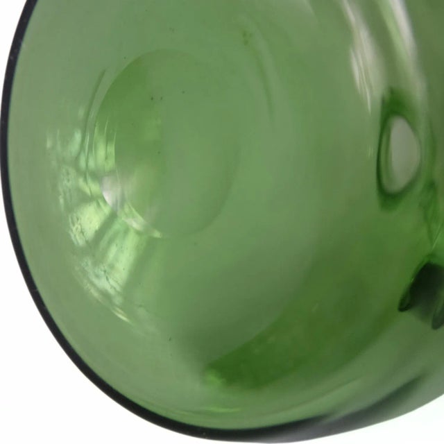 Small Antique Art Deco Green Art Glass Decanter attributed to Kosta For Sale - Image 6 of 7