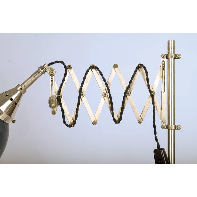 Bauhaus Nickel-Plated Scissor Accordion Table Lamp, 1930s For Sale - Image 6 of 9