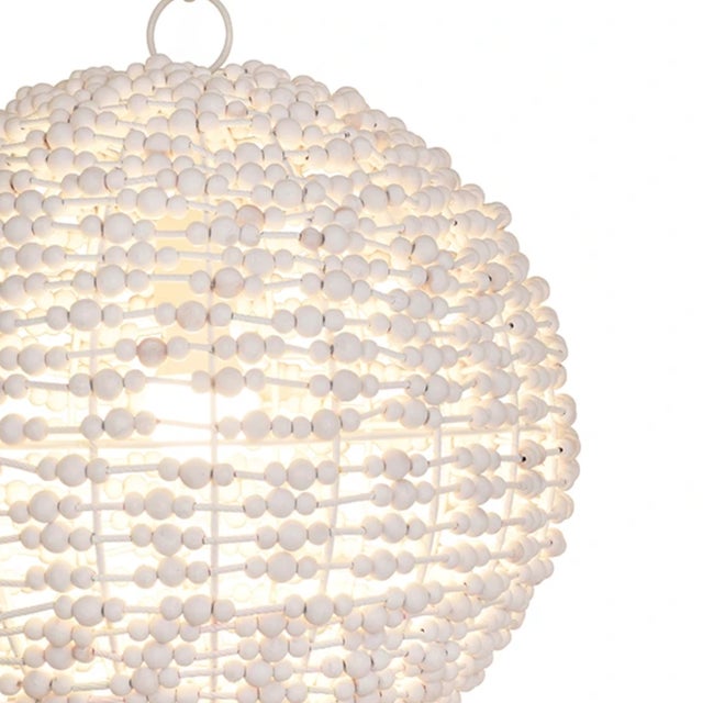 Contemporary Matthew Izzo Home Leena Sphere Wood Beaded Pendant Light For Sale - Image 3 of 3