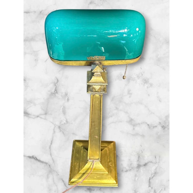 Green 1910s Emeralite Baker’s Desk Lamp From h.g. McFadden & Co. For Sale - Image 8 of 14