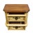 Late 20th Century Stanley Furniture Solid Pecan Antiqued Yellow Cream Painted Mediterranean 27" Two Drawer Nightstand For Sale - Image 5 of 11