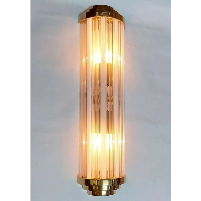 Skyscraper Vintage Art deco light Old Lamp Wall Sconces Fixture Brass & Milk Glass Rod Ship Light Excellent Working...