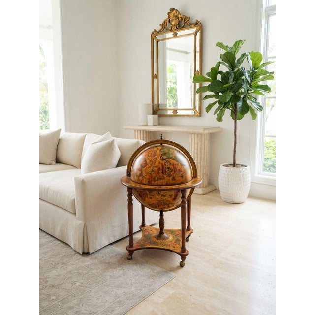 Chocolate Vintage Italian-Style Globe Bar Cart For Sale - Image 8 of 12