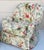 Fabulous set of two swivel armchairs and ottoman set. George Smith style. In gorgeous Schumacher floral linen fabric and...