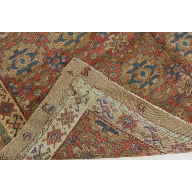 Textile Authentic Persian Bakshaish Beige, Blue, Brown, Red Handmade Wool Rug For Sale - Image 7 of 7