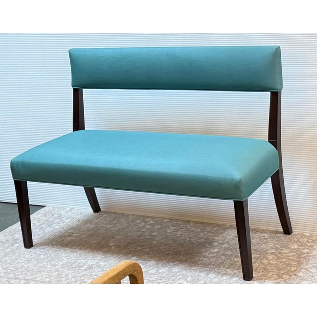 Transitional Roberto Barahona Custom Performance Fabric Benches, Pair For Sale - Image 3 of 12