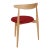 Fritz Hansen Heart Chair in Beechwood & Red Fabric by Hans J. Wegner for Fritz Hansen For Sale - Image 4 of 5