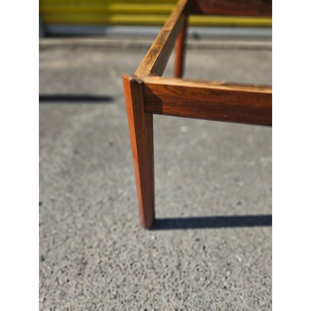 Mid-Century Modern Mid Century Modern Brazilian Rosewood Coffee Table With Smoked Glass Top For Sale - Image 3 of 9