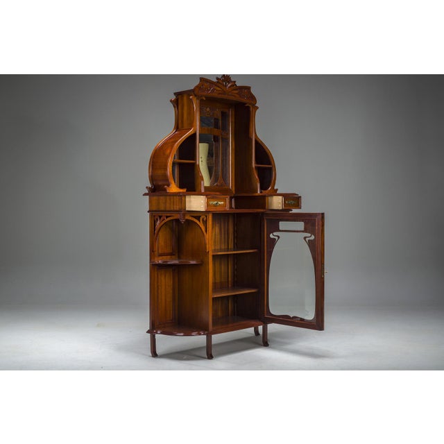 Art Nouveau Cabinet with Mirror, 1890s For Sale - Image 4 of 18