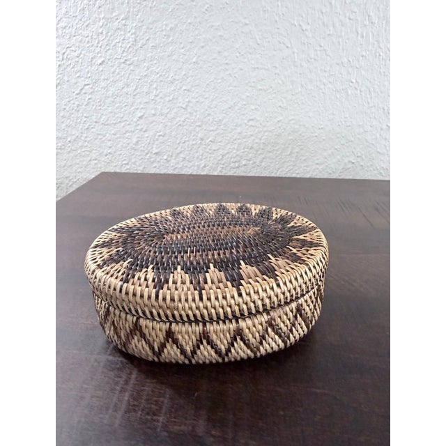 Vintage Hand-Woven Nito Vine Trinket Boxes & Basket Lot - Set of 4 For Sale In Houston - Image 6 of 12