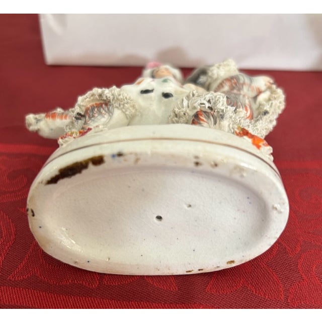 Antique Staffordshire Figurines of Girls on Goats- Set of 2 For Sale - Image 10 of 10