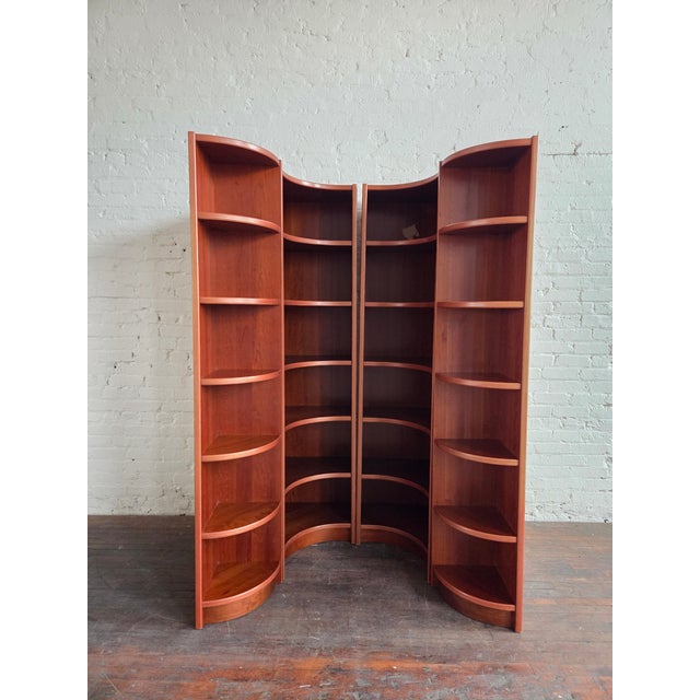 1980s Danish Modern Modular 4 Pc Corner Shelving Unit For Sale In Raleigh - Image 6 of 13