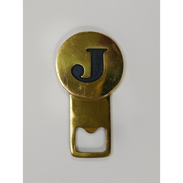 Letter J Initials Brass Bottle Opener #4919 attributed to Carl Auböck, Vienna, 1960s For Sale - Image 17 of 18