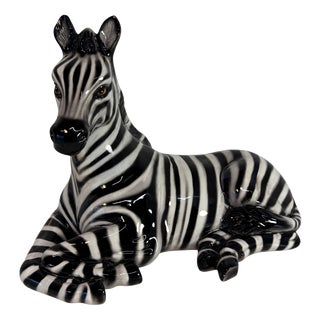 Glazed Ceramic Zebra Sculpture, Bassano, Italy, 2000s For Sale