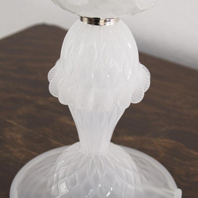 Italian Table Lamp in White Murano Glass, 2000s For Sale - Image 11 of 14
