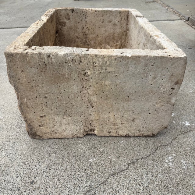 Antique Limestone Trough 51626a 28"w For Sale - Image 4 of 6