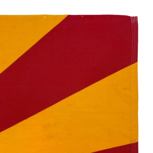This large vintage Arizona flag is made from a cotton cloth, with printed design visible on both sides. Please note faint...