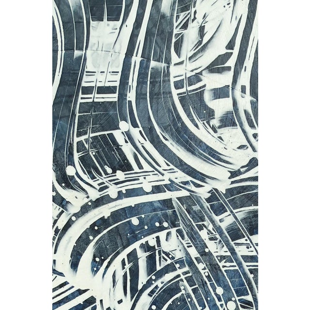 Paint "Ballast Blue" by Michael DesRosiers Abstract Mixed-Media on MDF Panel (2022) For Sale - Image 7 of 16