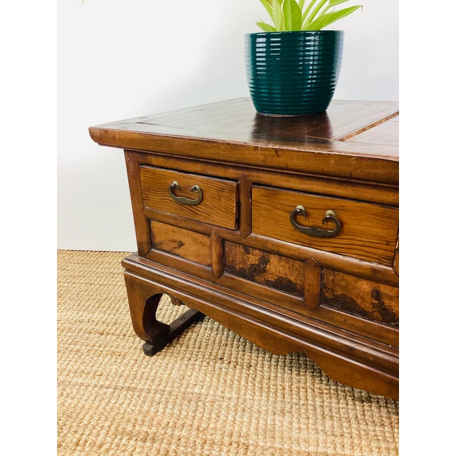 Antique / Vintage Asian Wood Tea Chest / Scholars Desk Side Table For Sale - Image 4 of 11