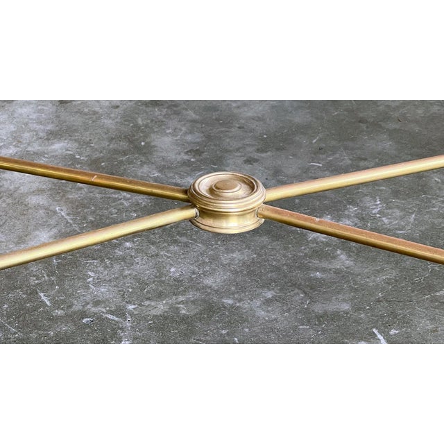 1960s Neoclassical Style Bronze and Brass Rectangular Table With Glass Top For Sale In San Francisco - Image 6 of 9