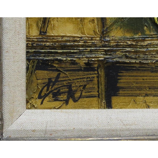 1950s 1950s Etta Benjamin Cien Original Oil on Board Parisian Street Scene For Sale - Image 5 of 7