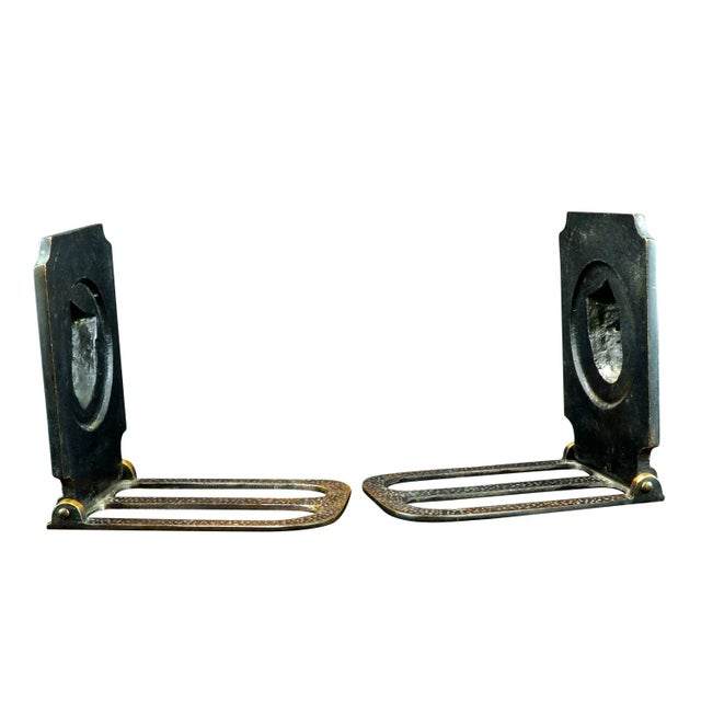 1960s Pair of Mid Century Comedy and Drama Israeli Dayagi Brothers Bronze Bookends Circa 1960 For Sale - Image 5 of 10