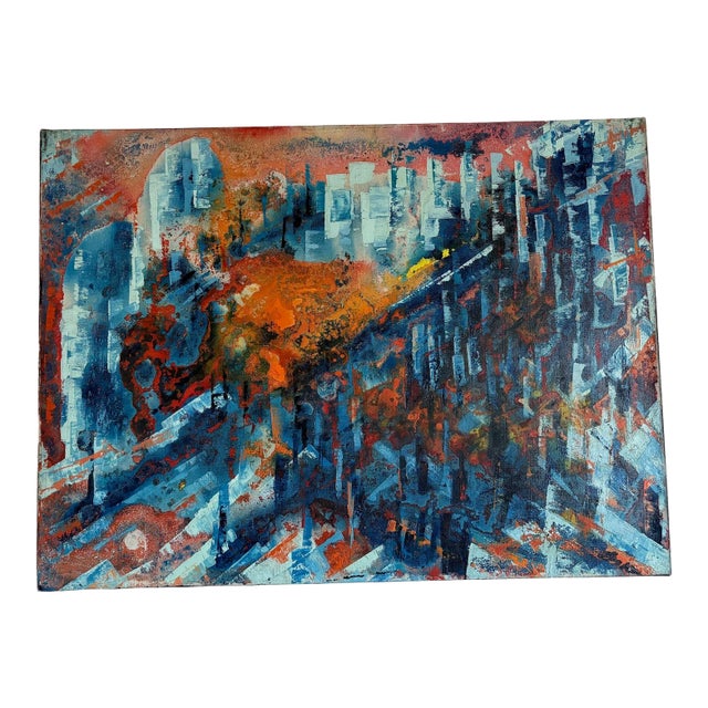 Eska Smythe Original Painting, Avant Garde 1960's 32"w X 23.5"t For Sale