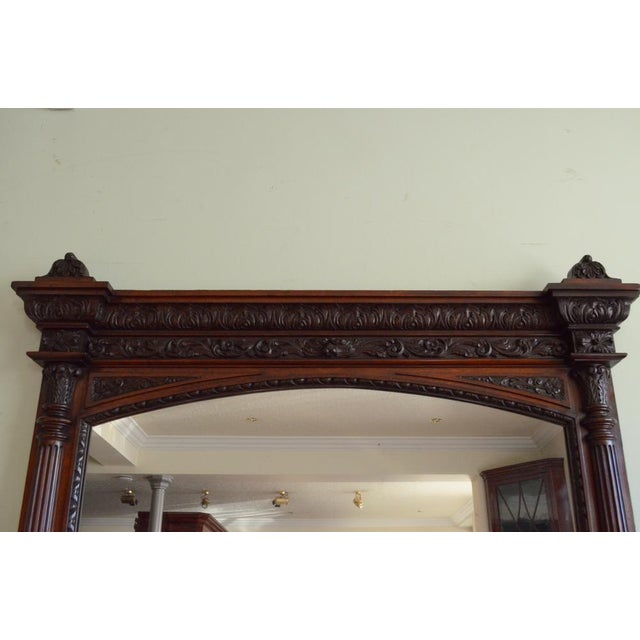 Large Oak Overmantle Mirror, 1880s For Sale - Image 9 of 18