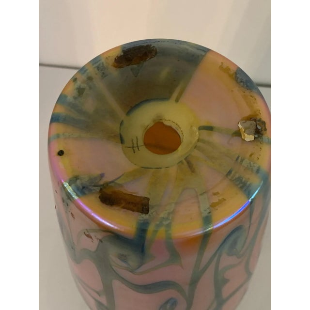 Gold Durand King Tut Pattern Glass Vase For Sale - Image 8 of 10