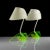 Mid-Century Modern Vintage Green Acrylic Table Lamps attributed to Apolinary Galecki, 1960s, Set of 2 For Sale - Image 3 of 7