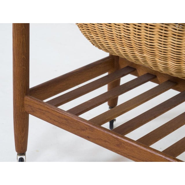 Black Model R101 Oak Sewing Table by Ejvind A. Johansson for FDB Møbler, 1960s For Sale - Image 8 of 11
