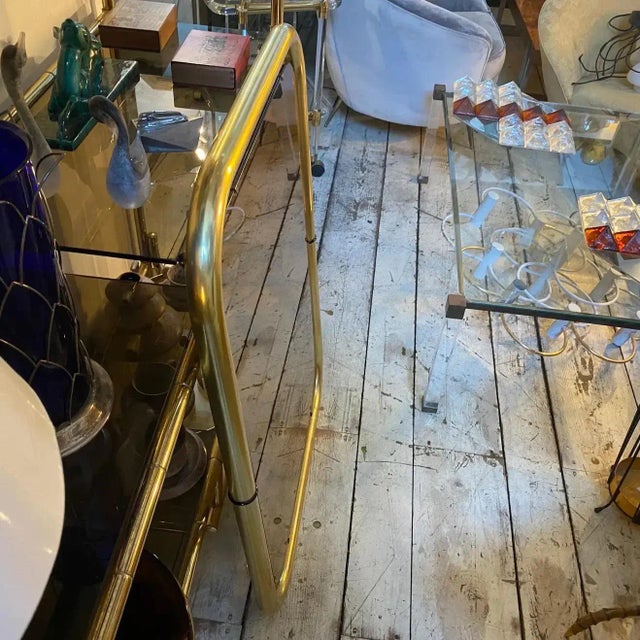 Mid-Century Modern 1970s Cristal Arte Space Age Brass and Pink Glass Italian Wall Mirror For Sale - Image 3 of 12