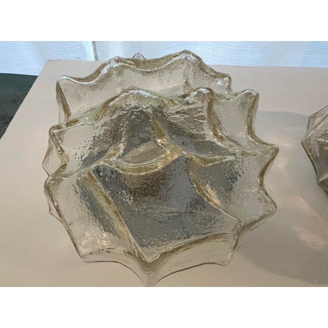 1960s Vintage Mazzega Murano Glass Light Fixture - Flushmount For Sale - Image 5 of 12
