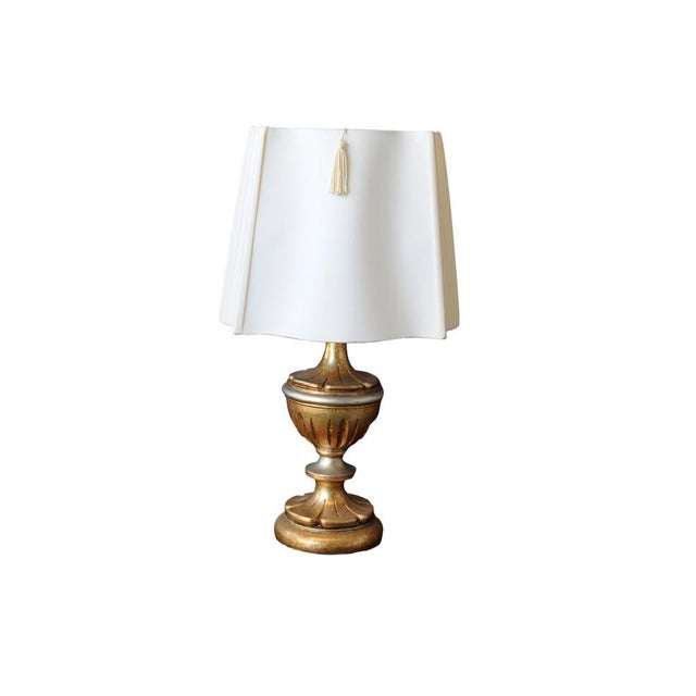 Gold Leaf Pleated lamp For Sale - Image 3 of 3