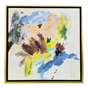 "Earth Elements" Abstract Painting by Laurie MacMillan, Framed