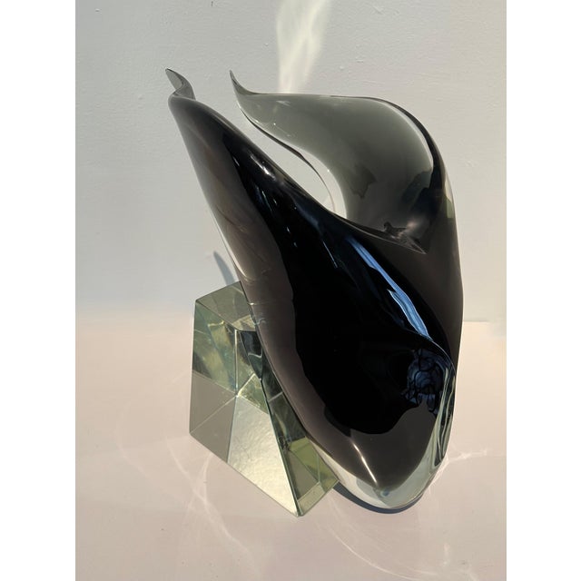 Murano Glass Skull Sculpture on Crystal Base Signed Pino Signoretto For Sale - Image 9 of 12