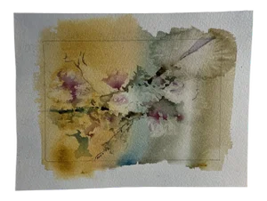 Contemporary Abstract Floral Watercolor Painting