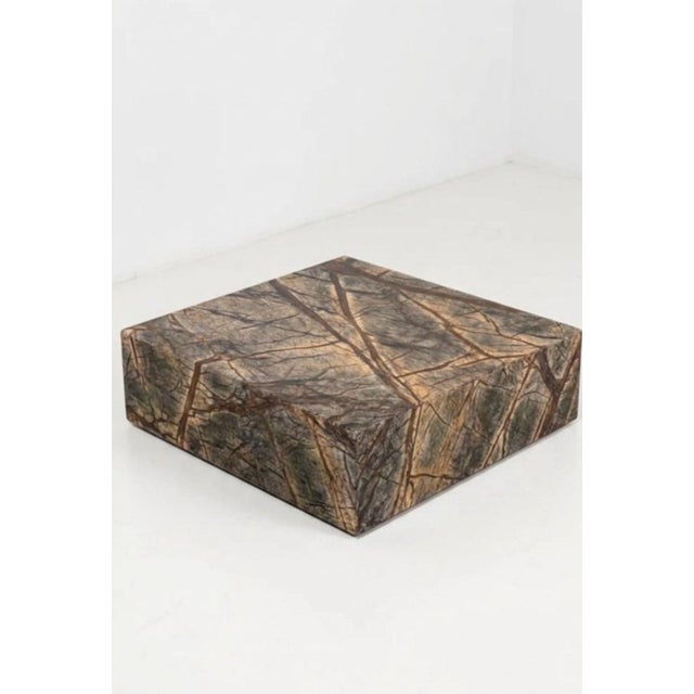 Marble Coffee Table in Marmo Forest Brown by Andrea Grasso For Sale - Image 6 of 7