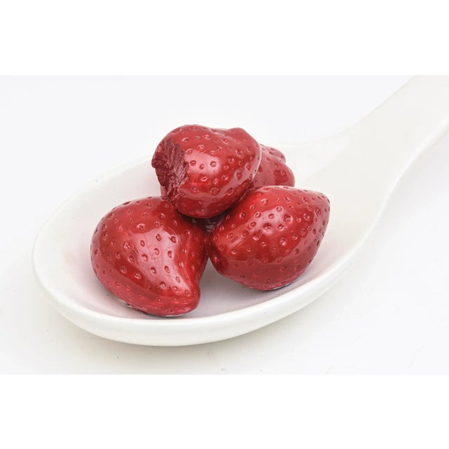 Pop Art Ceramic Long Spoon Sculpture With Strawberry Motif For Sale - Image 4 of 11