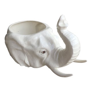 Vintage Ceramic Elephant Planter For Sale