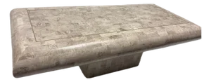 Tessellated Stone Tile Bullnose Edge Pedestal Coffee Table
