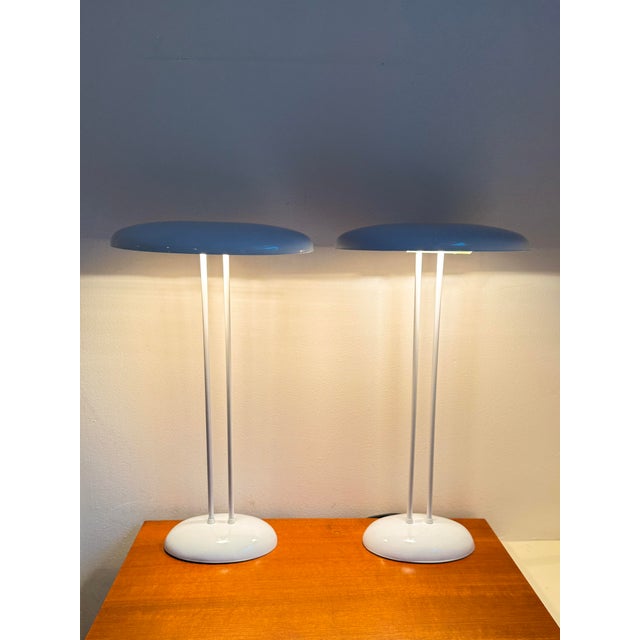 Mid-Century Modern Vintage White Oval Table Lamps from Brilliant Leuchten, 1970s, Set of 2 For Sale - Image 3 of 15
