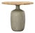 Round Outdoor Concrete & Teak Modern Side Table Large For Sale