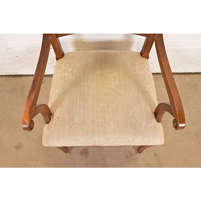 Wood Kindel Furniture Regency Carved Cherry Wood Armchairs, Pair For Sale - Image 7 of 12